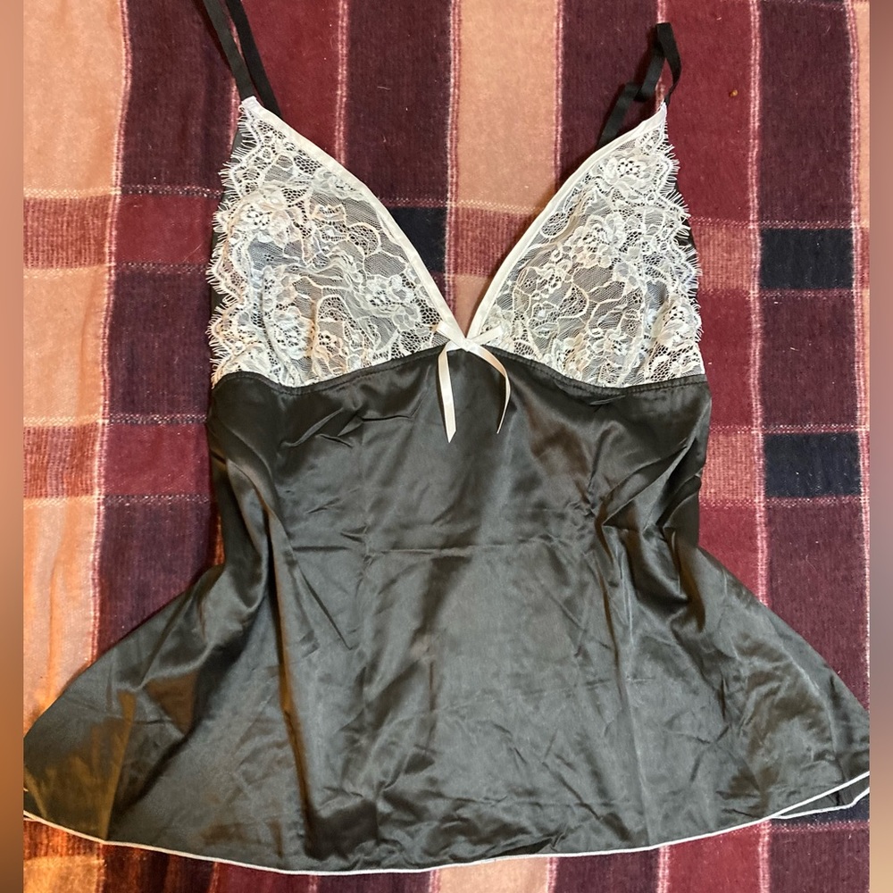Black & White Goth Lace Babydoll Slip Top